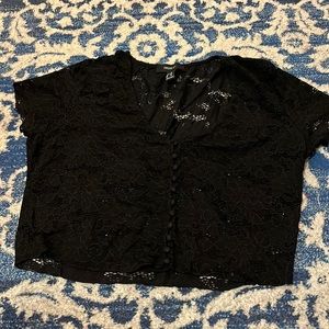 Forever 21 black lace crop top!
